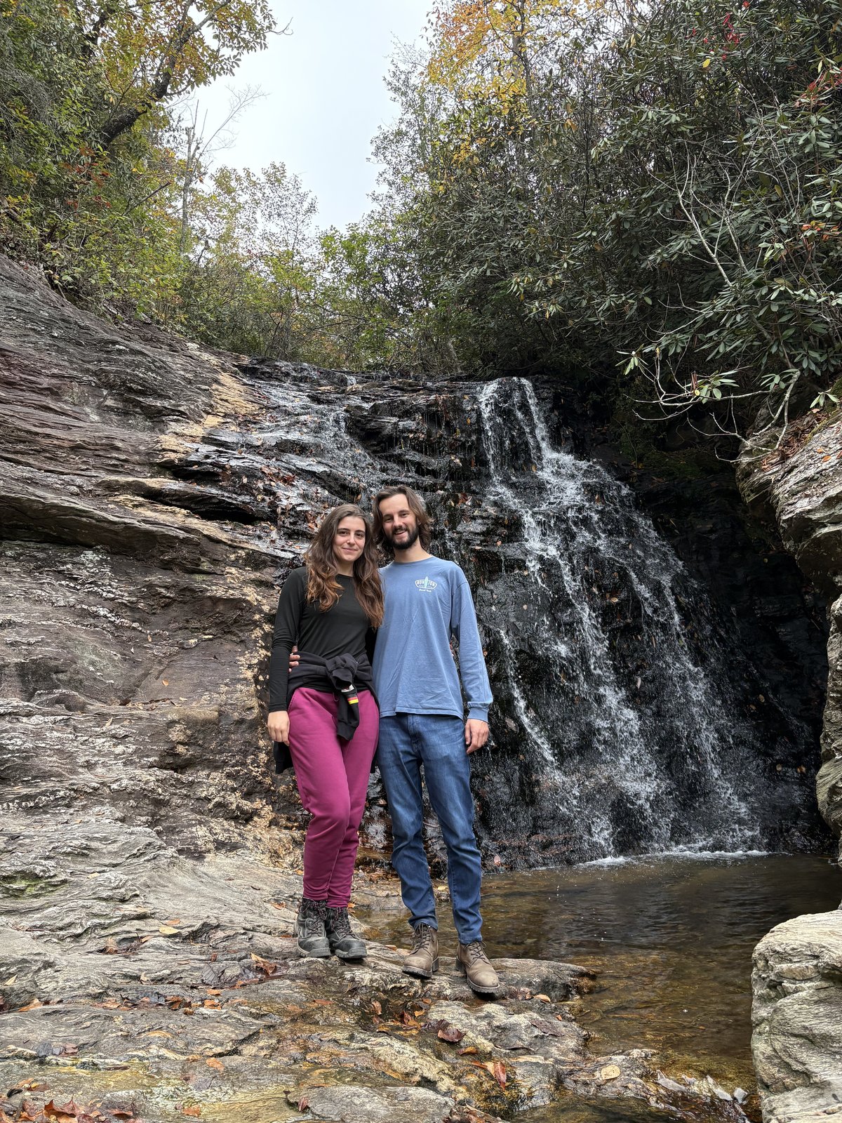 At a waterfall in North Carolina